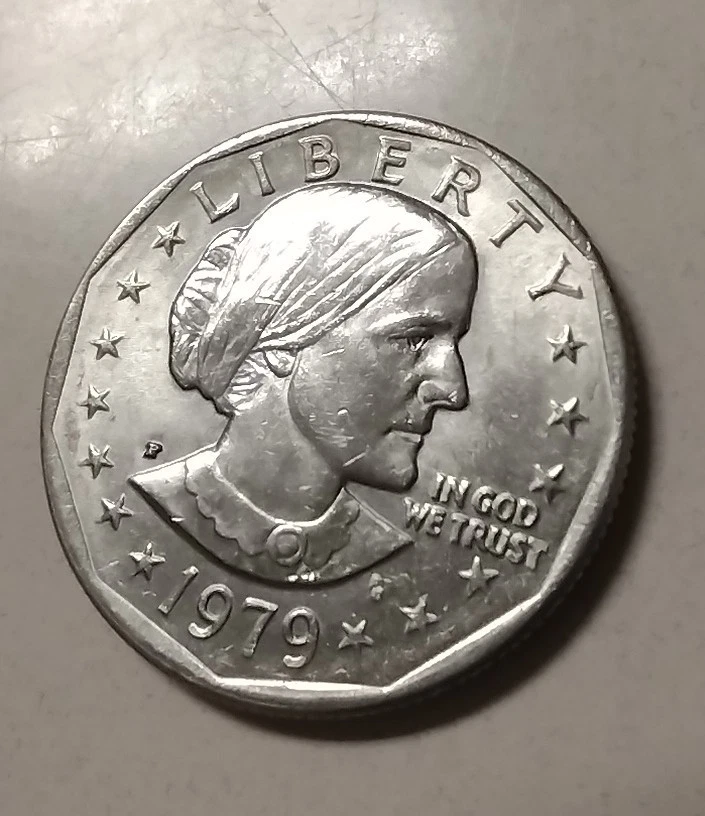 1979 P Susan B Anthony One Dollar Fg Filled Off Center Wide Rim charity donation - Image 2 of 4