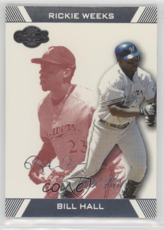 2007 Topps Co-Signers Red 90/299 Bill Hall Rickie Weeks #77 0af