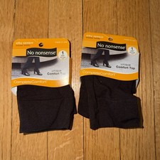 2x No Nonsense Silky Opaque Nylon Trouser Socks Comfort Top 4-10 5ty Brown NWT