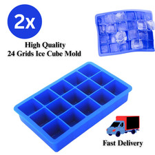 2x 24 Grid Silicone Ice Cube Mold Big Square Ice Cube Tray Mold DIY Ice Maker
