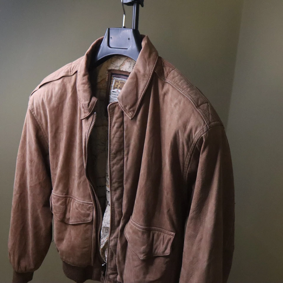 Винтажная кожаная куртка-бомбер G-III Global Identity размер большой коричневый - Изображение 3 из 4