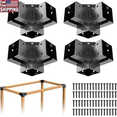 Durable 3-Way Pergola Bracket Moisture-Proof Flat Roof Outdoor DIY Support New