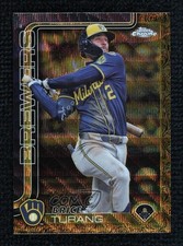 2025 Topps Gilded Collection Gold Wave Refractor 30/75 Brice Turang #102 16kt