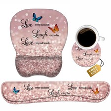 Ergonomic Mouse Pad Wrist Support and Keyboard Wrist Rest Set with Coasters, ...