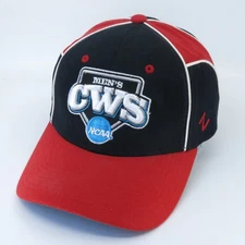 NCAA Men’s College World Series Omaha Hat Zephyr Z-Fit XL Black Red Cap