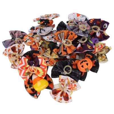 24x Dog Halloween Rubber Band Stylish Handcrafted Puppy Grooming Bows For Pe SET