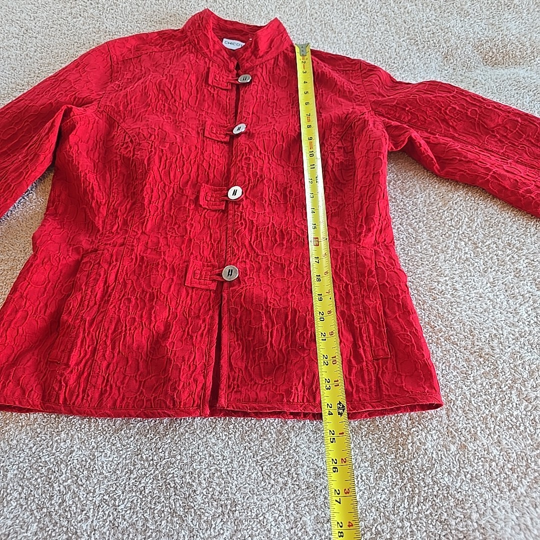 Chicos Button Down Top Light Jacket Cardigan Crin… - image 13