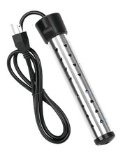 Immersion Water Heater 2000W 110-125V Corded Electric Silver/Black 10.2in