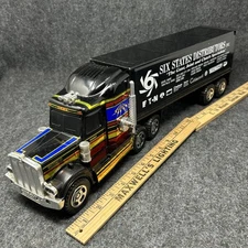 1992 Vintage Buddy L Semi Truck + Trailer Six States Distributors Black Rare 20"