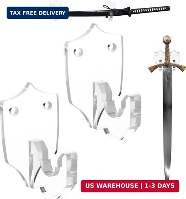 1 Set Acrylic Sword Wall Mount Display Holder Sword Wall Hook Hanger Sword Wall