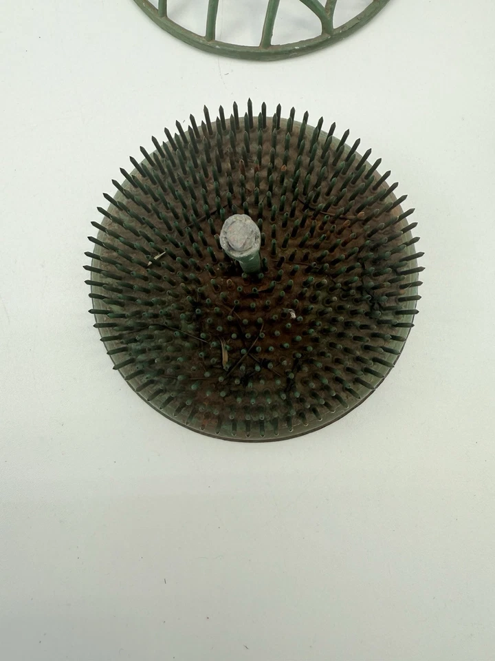 "Antigua jaula de ranas con flores aturdidas verde 3,5"" hermoso color n.º 173" Foto 2 de 4