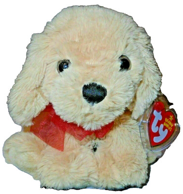 Ty Beanie Baby - PUDDING the Dog (7 Inch) NEW MWMT Stuffed Animal Toy