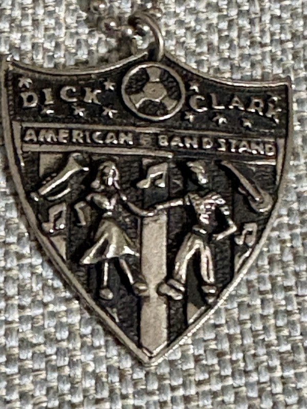 American Bandstand Dick Clark Medallion On Chain Silvertone