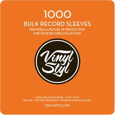 Vinyl Styl  VS-P-007 12 Inch Outer Record Sleeves - Open Top - 1000 Count Bulk P