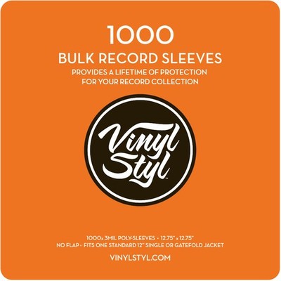 Vinyl Styl  VS-P-007 12 Inch Outer Record Sleeves - Open Top - 1000 Count Bulk P