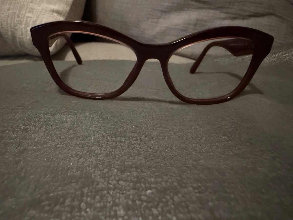 Prada VPR62U Gold/Burgundy Cat Eye Eyeglasses Italy Double Wire Frame Only&Case PRADA Women Red Eyeglass Frames for sale | eBay main image 4