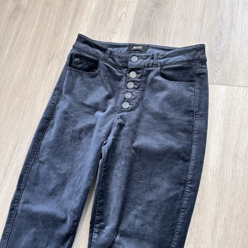 PAIGE hoxton peg ankle velvet jeans pants blue size 26 boho Going Out - Picture 2 of 7