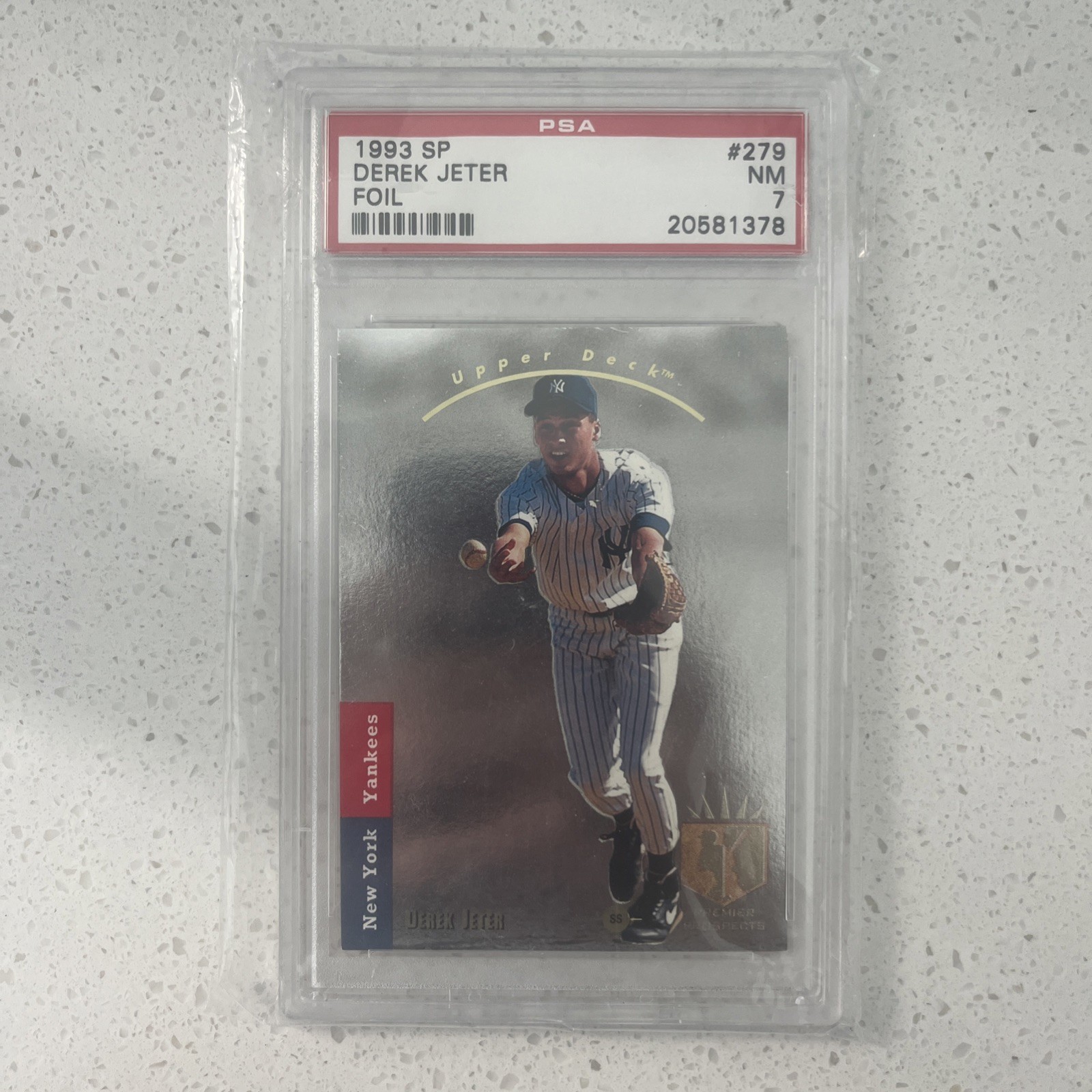 1993 Upper Deck SP - Premier Prospects Derek Jeter #279 (RC) PSA 7