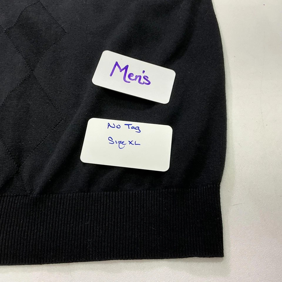 Van Heusen Sweater Mens XL Black Argyle V Neck Knit Pullover Vest Casual - Image 4 of 4