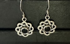 Sterling Silver 925 Black Resin Celtic Knot D...