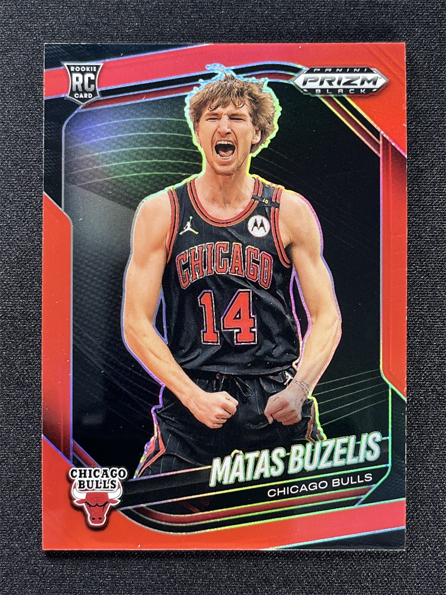 2024-25 Panini Prizm Black Matas Buzelis #41 Red Prizm Rookie RC Bulls /299