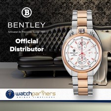 BENTLEY 'Road Captain' Quartz Watch 43x46mm 2 Tone SS Case/Bracelet Black Dial