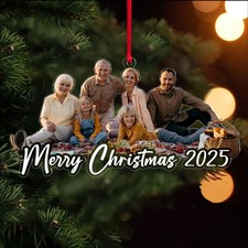 Personalized Family Name Ornament 2025, Custom Christmas Tree Decor