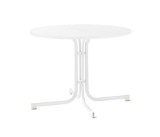 Sieger Gartentisch klappbar Klapptisch Mecalit-PRO rund Ø 100 cm Mamor weiß