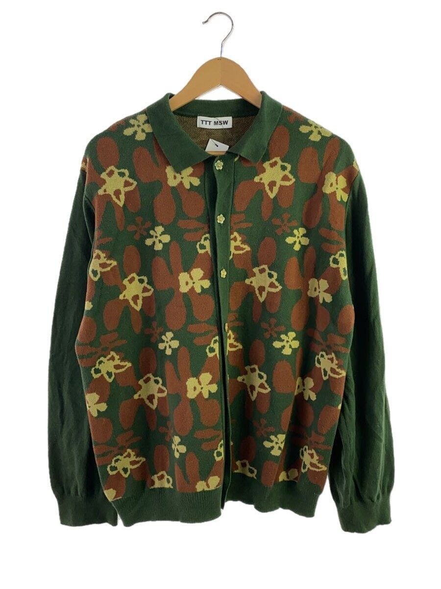 ttt_msw カーディガン TTTMSW Cardigan (Thin L Cotton Green Total Pattern TTT