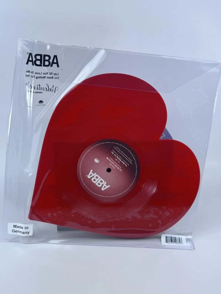 ABBA Lay All Your Love On Me Heart Shaped Valentines 12" Red Vinyl - Image 2 of 2