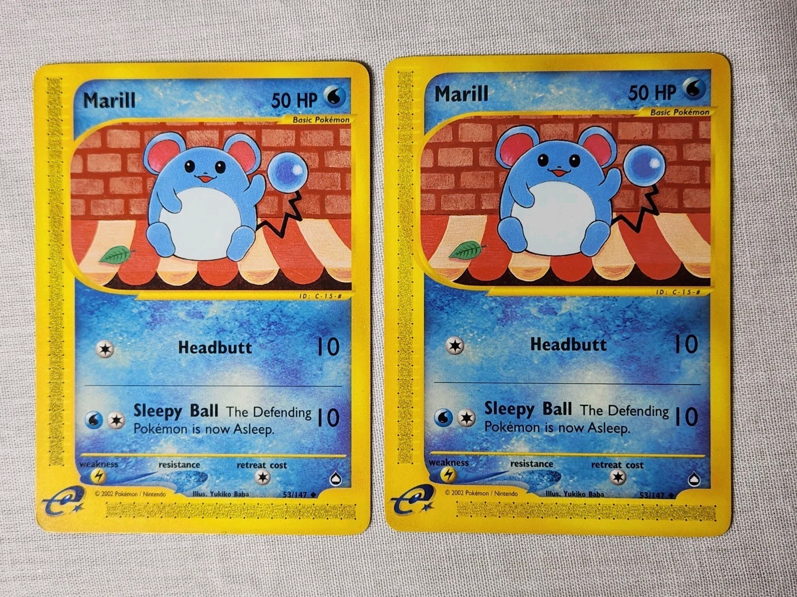 Played (LP) Marill - Non-Holo #53 Aquapolis Pokemon TCG