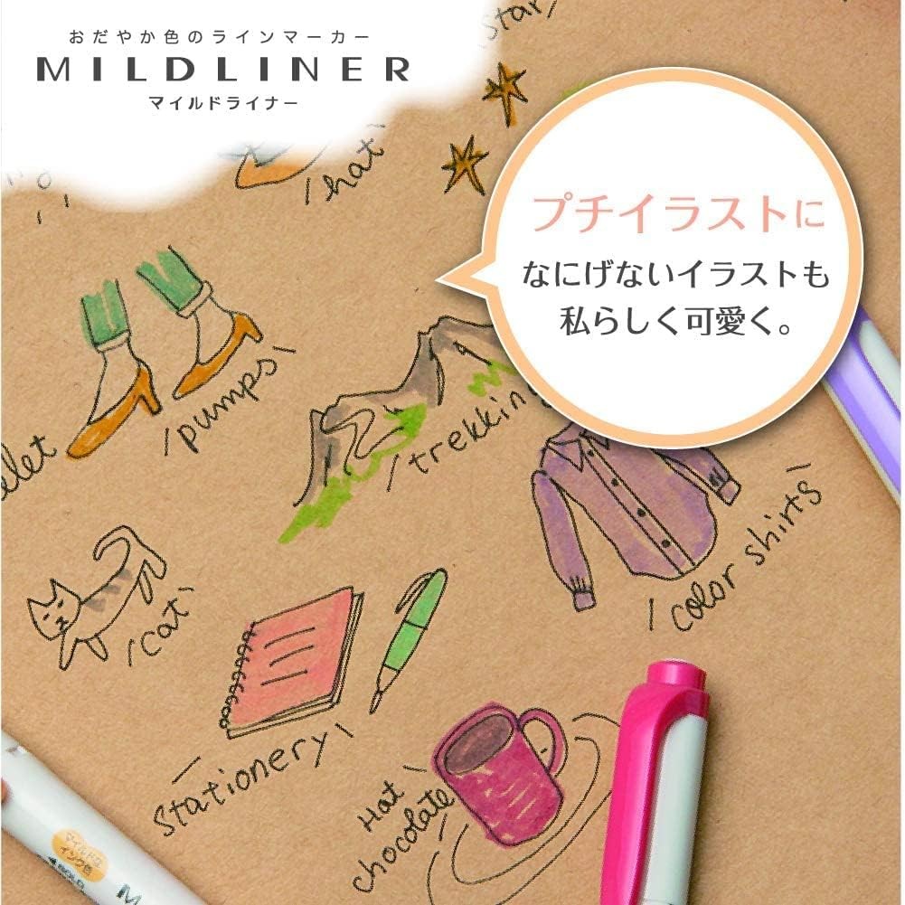 Zebra Mildliner Marking Pen Set Pack Of 10 Gray Eye Friendly Ink Highlighters