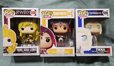 Funko Pop! Vinyl Lot of 3 Boxed: RWBY Yang #589, Fortnite Valor #463