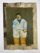 Fernando Botero COA Art Painting Original Drawing Vintage Paper Signed