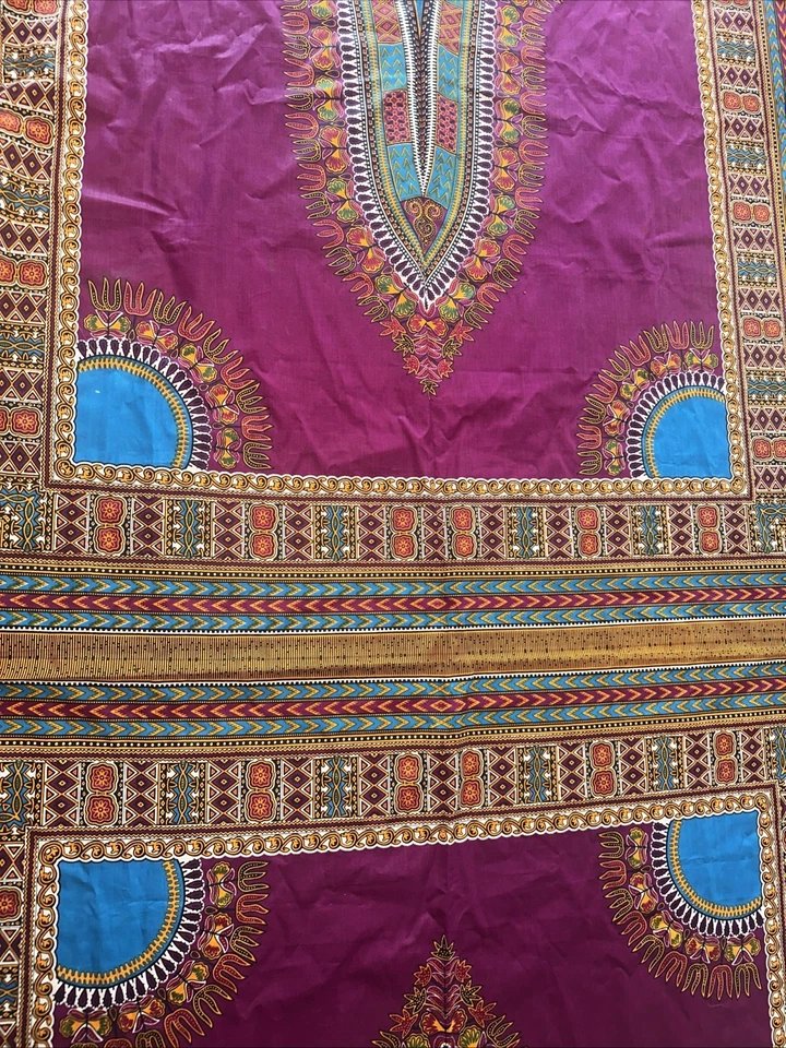 Tela de algodón geométrica Kanga Mali Ya Abdulla Mombasa Kenia 3,8 yardas leer Foto 3 de 4