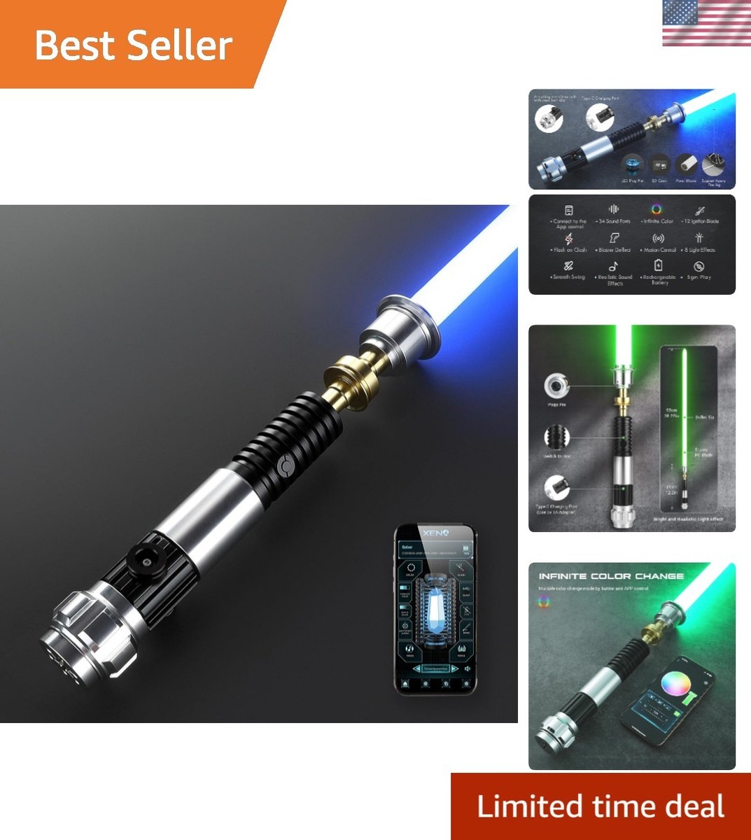 Xenopixel V3 Dueling Lightsaber - Motion Control & Customizable