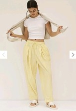 Anthropologie Daily Practice Yellow Aerial Parachute Jogger Pant Pockets Size MP
