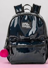 Justice Metallic Black Glow Backpack Bookbag ...