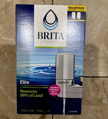 Brita Faucet Mount Water Filter System, Chrome, No-Wait Filtration, Easy Install