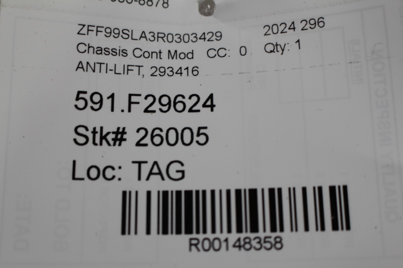 Ferrari 296 Anti-lift sensor P/N 293416