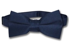 Vesuvio Napoli Boys BOWTIE Solid NAVY BLUE Color Youth Bow Tie