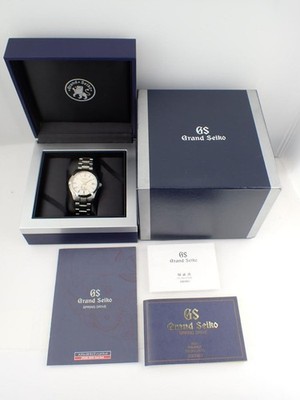 Grand Seiko SBGA059 Spring Drive 39mm Box White Men's Watch Bright Titanium