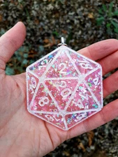 Pink Holographic D20 Keychain / Large TTRPG Keychain / D20 / Blue / D20 dice ke
