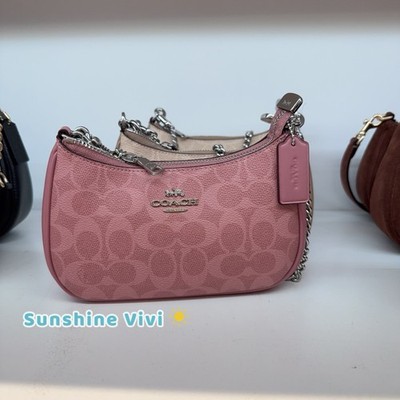 NWT Coach Teri Mini Crossbody Bag In Signature Canvas CW323 Dusty