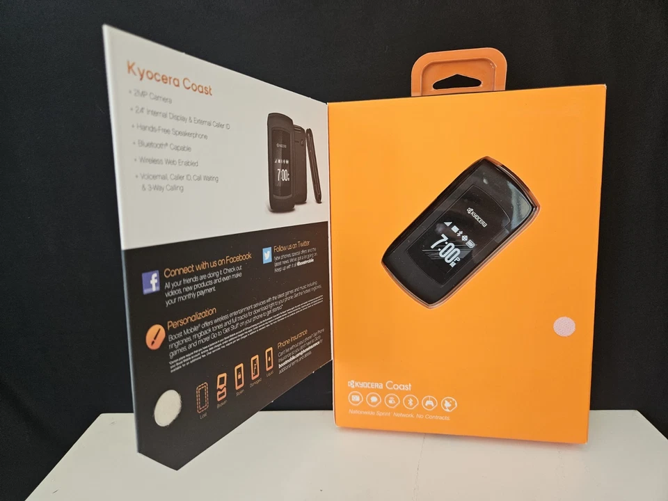 Boost Mobile Kyocera Coast KYS2151ABB Black Flip Cellular Phone NEW/SEALED - Image 3 of 3