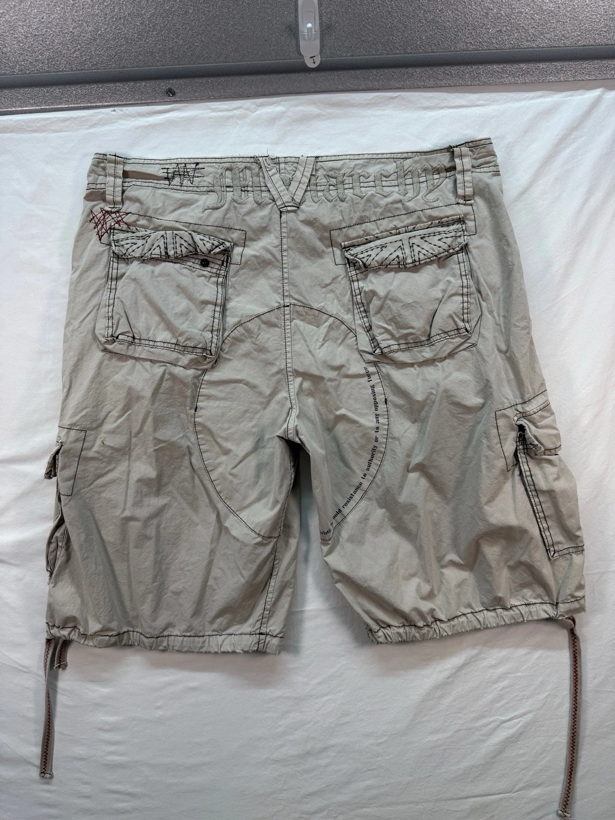Monarchy Cargo Shorts Mens Tan Utility Streetwear Y2K Tactical Shorts
