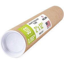 2" x 12" Made in USA Kraft Paper Mailing Tube, 1 Tube, 2 Caps Standard-Duty
