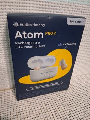 Audience Hearing Atom Pro 2 Rechargeable OTC Hearing AIDS New And Sealed