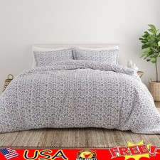 3-Piece Duvet Cover Set Soft Microfiber Hypoallergenic Easy Care Zip Closure New