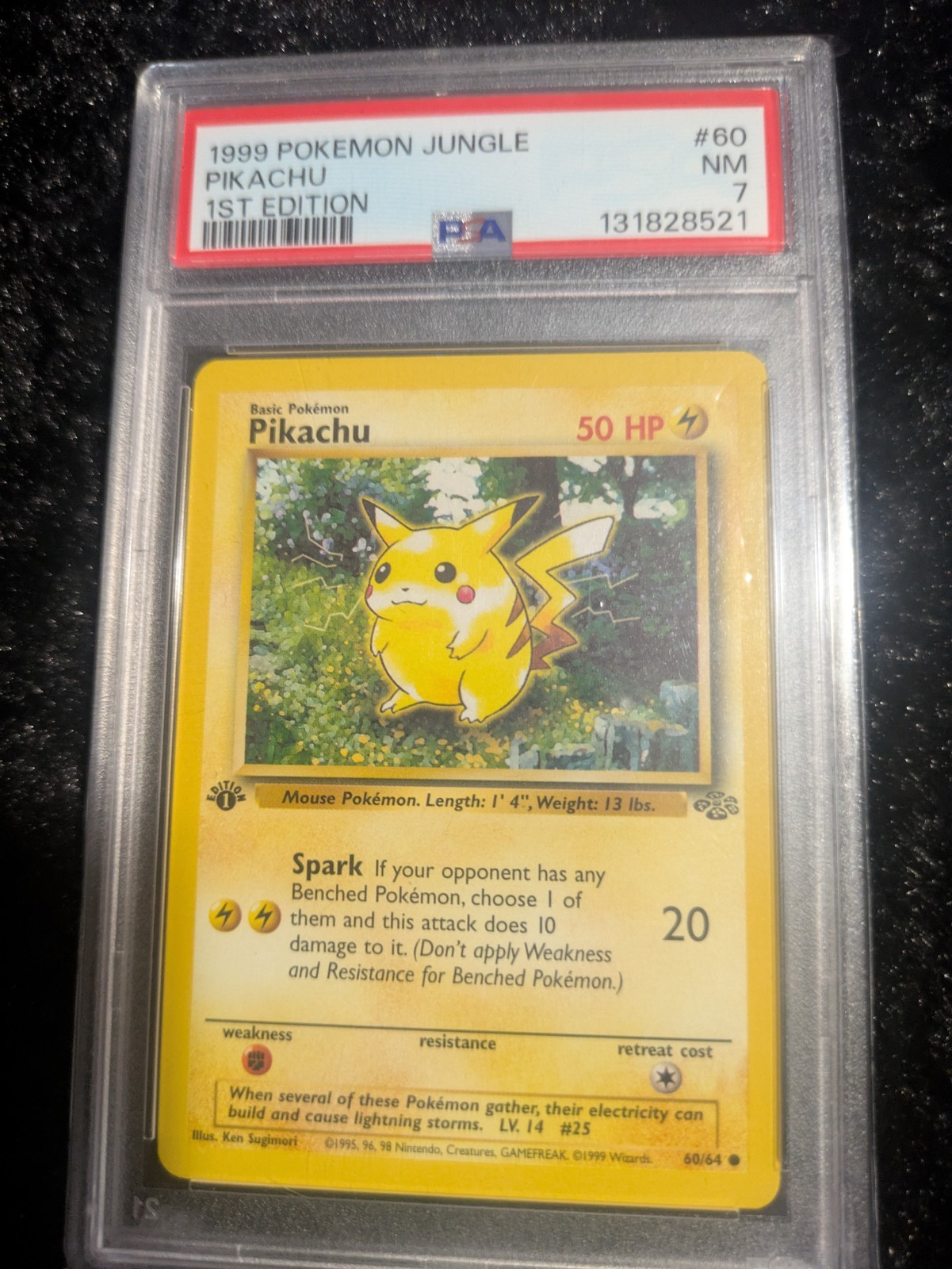 1999 Pokemon Jungle Pikachu Card 60/64 PSA 7 1st Edition